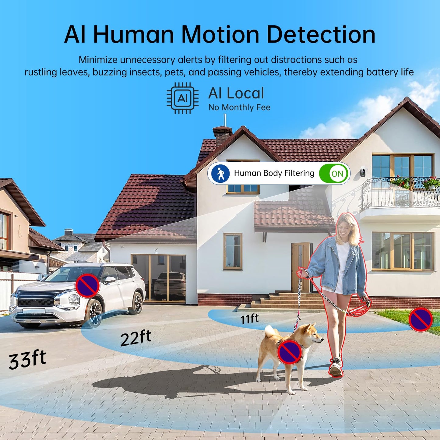 Security Cameras Wireless Outdoor 2K: Battery Powered WiFi Camera with AI Motion Detection for Home - Color Night Vision Spotlight Siren Alarm 2-Way Talk IP65 Waterproof Cloud TF Storage 2-Pack