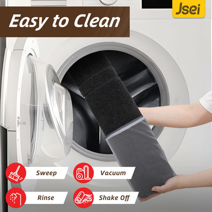 JSEI Door Mat, Low Profile Front Entryway Rugs for Wet Shoes and Dirty Pet Paws, Absorbent Dirt Trapper Doormat, Non Slip TPR Backing, Machine Washable Entryway Mat, Black, 20" x 32"