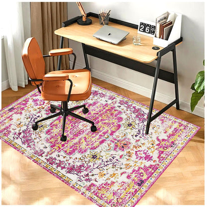 Office Chair Mat for Hardwood Floor, 36"x48" Anti-Slip Desk Chair Mat for Hard Floors, Under Desk Computer Rug for Rolling Chair, Easy Glide Floor Protector Mat for Home Office(Pink)