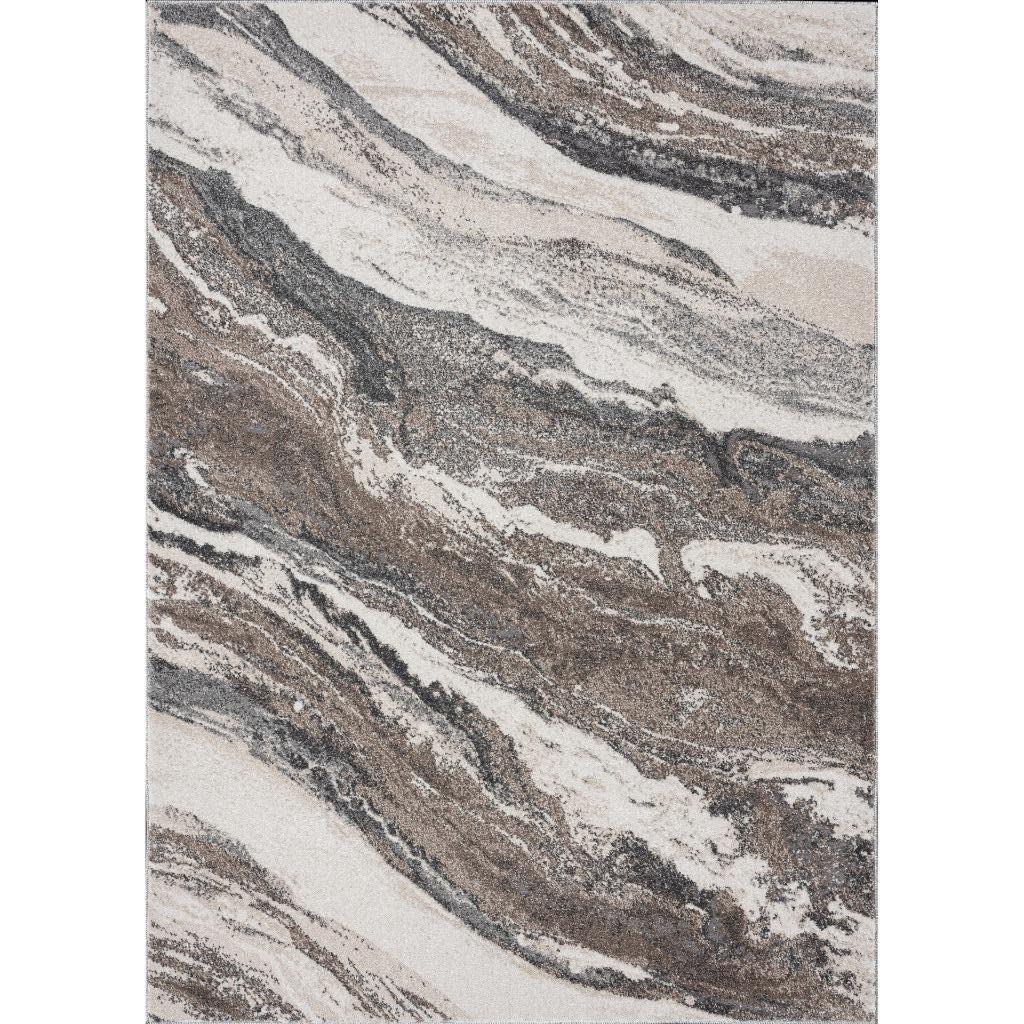 LUXE WEAVERS Lagos Collection 7983 Abstract Grey 4x5 Art Deco Area Rug