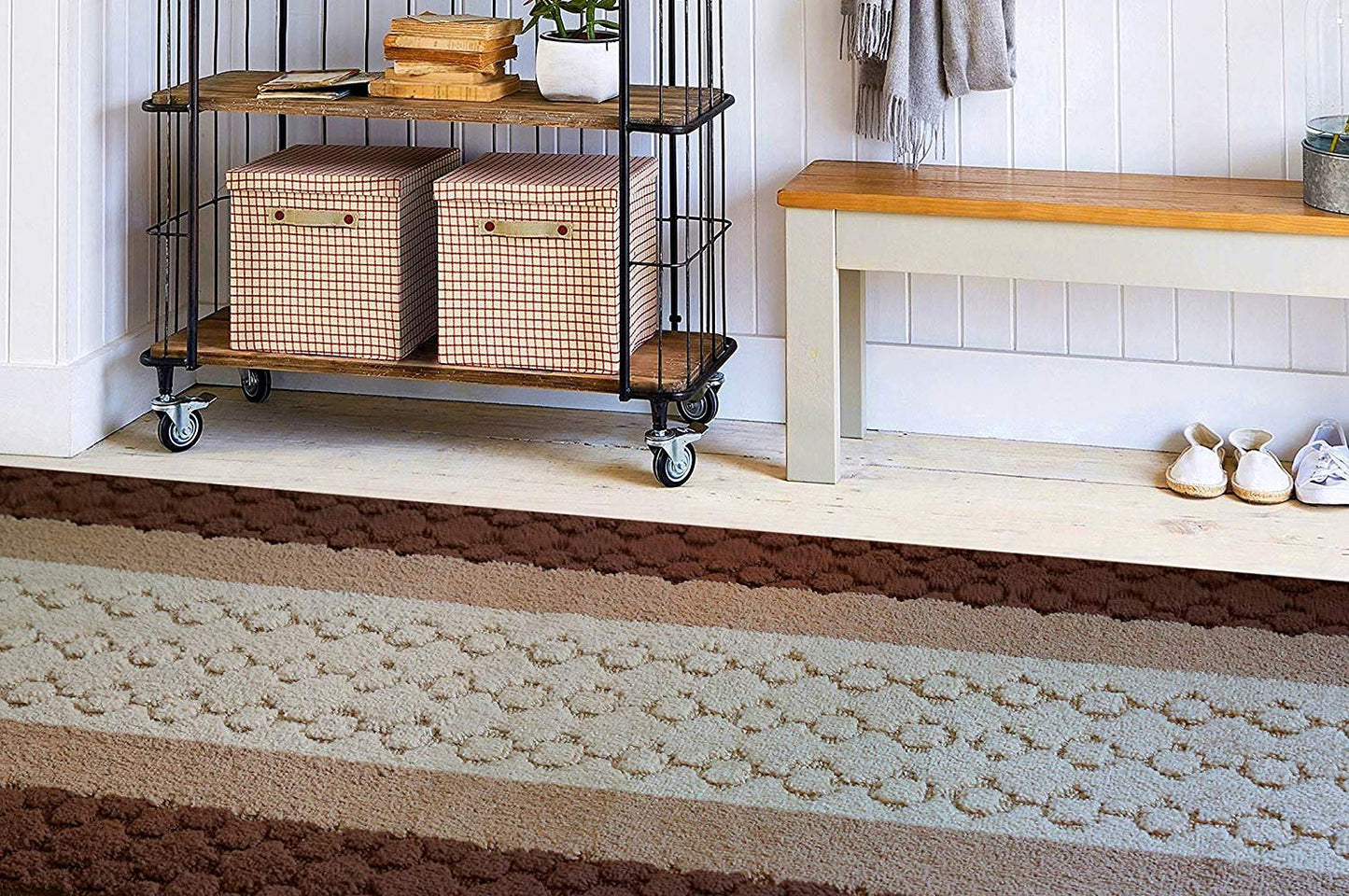 BestHomeCustom Custom Size Hallway Runner Rug Brown Color 31 inch Wide Select Your Length Non-Slip (Skid Resistance) Rubber Backing 10 feet x 31 inch