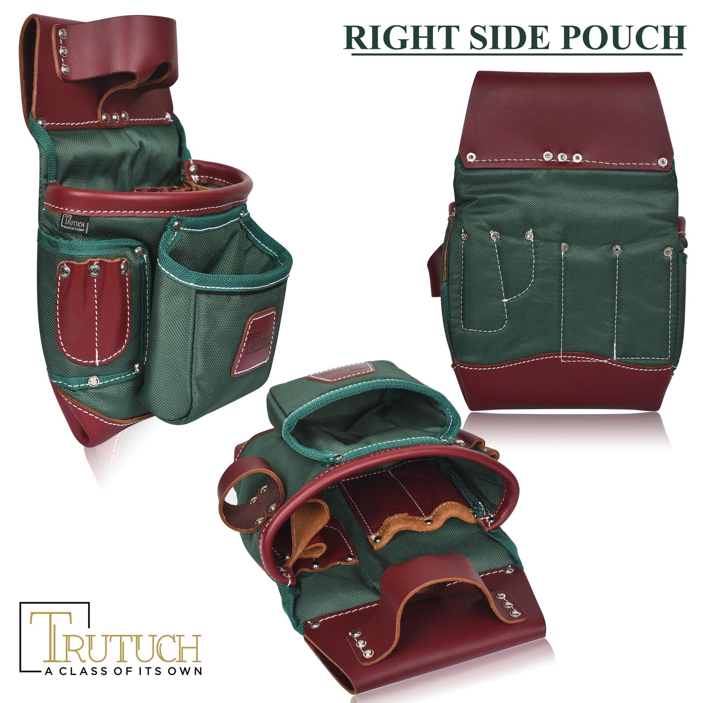 Nylon and Leather Tool Belt | Framing Bags | Leather Tool Belts | Nylon Tool Pouch | Carpenter Tool Belt | Construction | Framers | Electrician (Green)