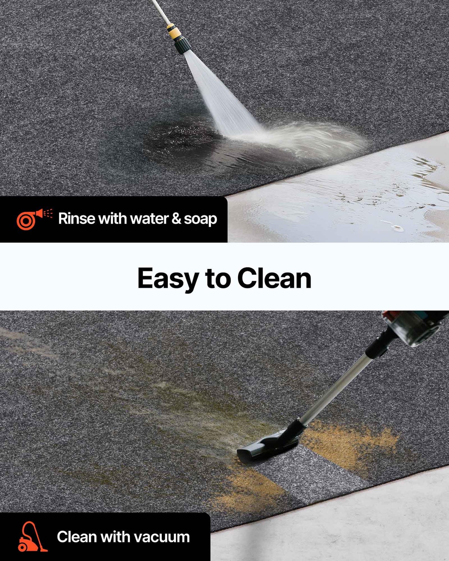 VEVOR Garage Floor Mat, 7.5'x20' Oil Spill Mat Waterproof Protection from Water Snow Rain Mud and Oil for Under Car, Non-Slip Containment Mat with TPE Anti-Leak Backing & Easy Clean & Cuttable