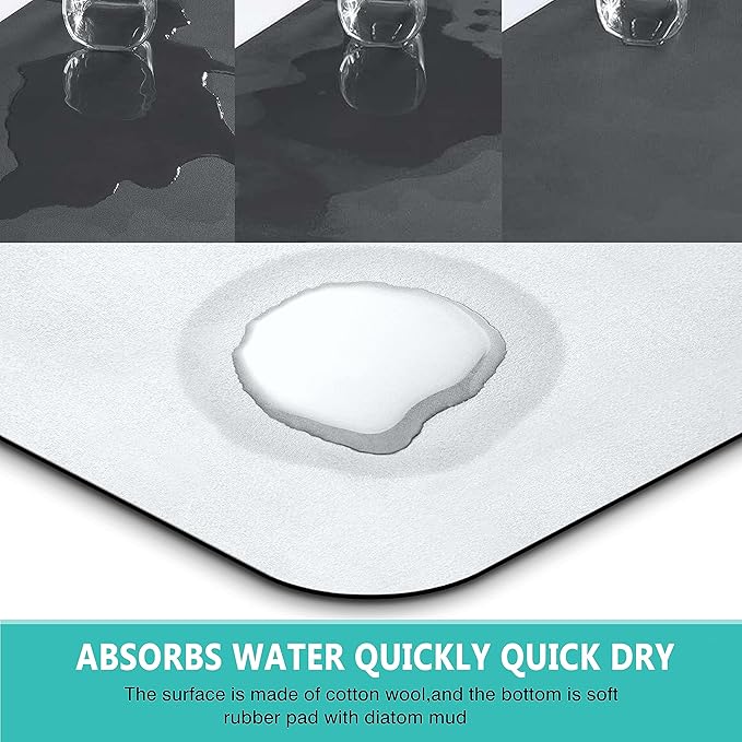 Kitchen Sink Splash Guard Faucet Mat -2 PC Super Absorbent Fast Drying Mat Sink
