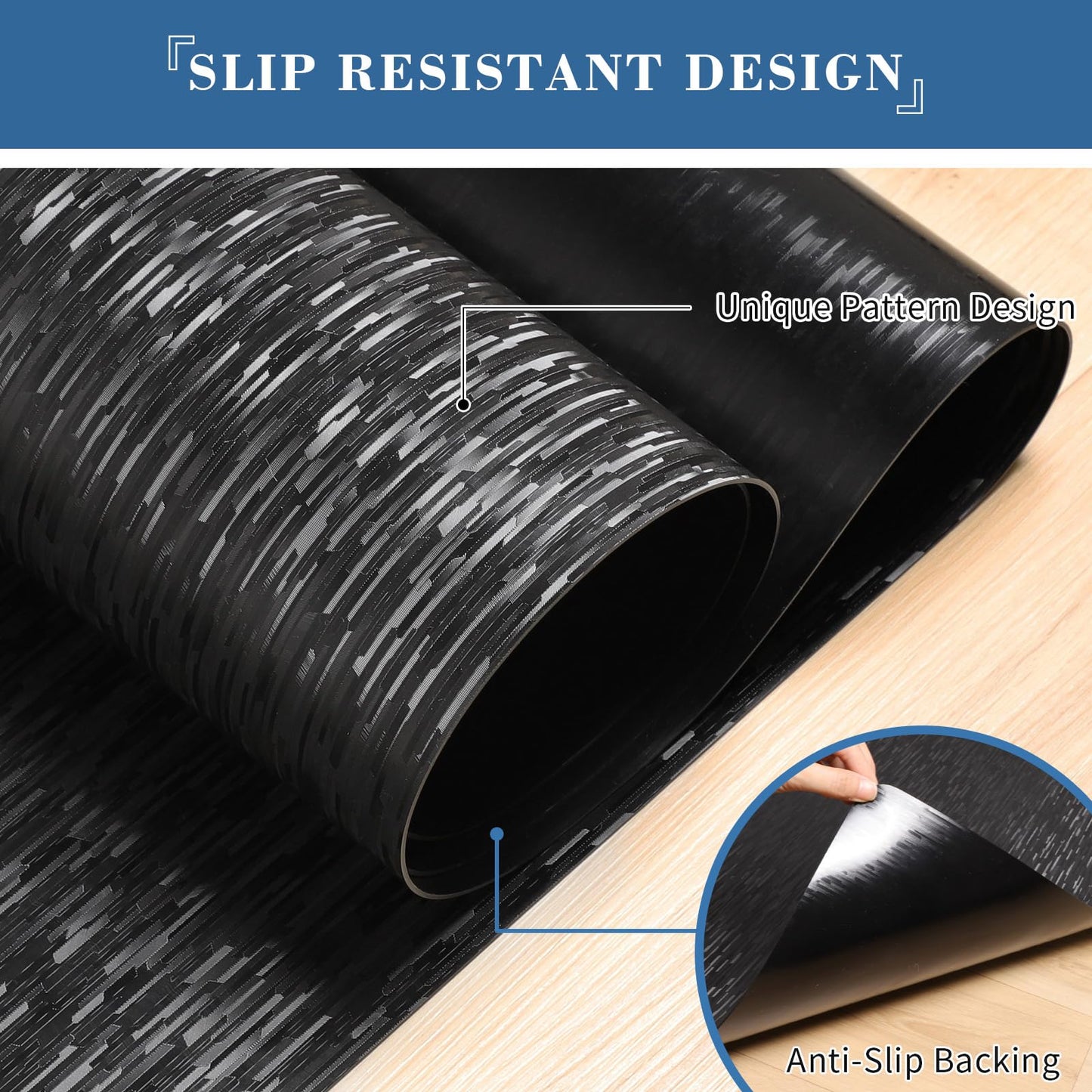 Office Chair Mat, TYDLE 59"x75" Large Chair Mat for Hard Floor, Vinyl Mat for Gaming Chairs, Slip Resistant Rolling Computer Under Desk Mat for Hardwood Floor, Black