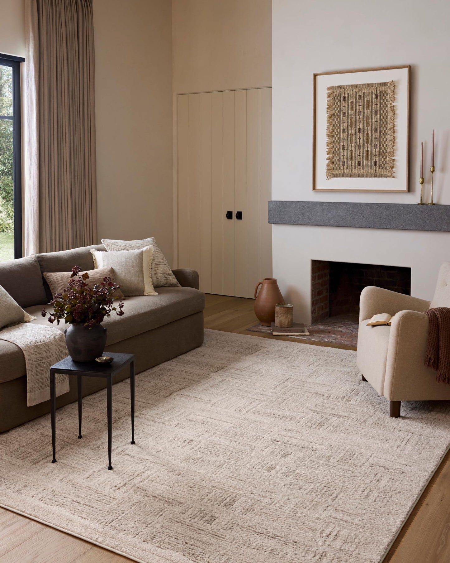 Loloi Amber Lewis Monty Collection MOT-01 Ivory/Taupe 9'-2" x 13', .50" Pile Height, Area Rug