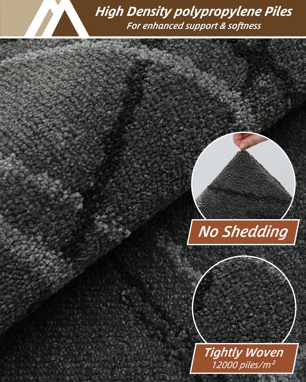 COSY HOMEER Kitchen Mats, 2 PCS Kitchen Rug Non Slip Washable, Absorbent Runner Rugs for Kitchen Floor, Polyester Kitchen Sink Rug 20"x32" + 20"x48"(Grey)