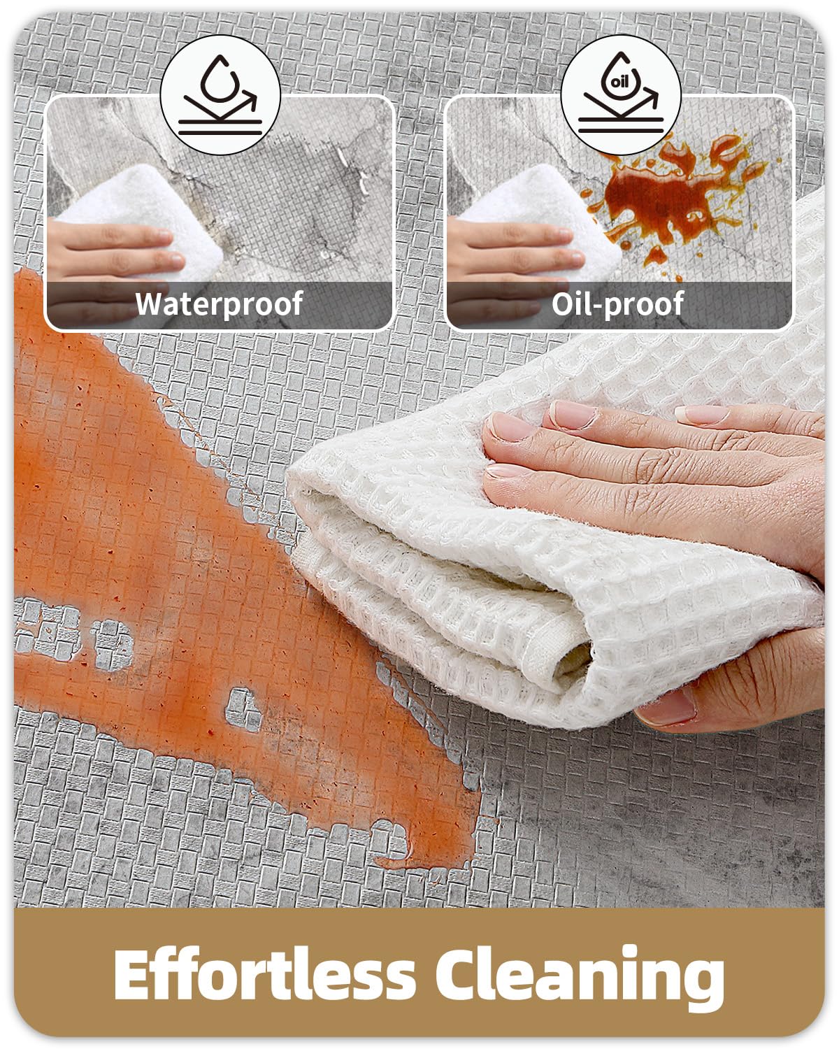 Color&Geometry Marble Kitchen Mats for Floor 24x87, Non Slip Wide & Large Kitchen Runner Rug, Easy Clean, Oil & Water Resistant, Anti Fatigue Foam Standing Mat for Sink, Laundry, Office, Grey