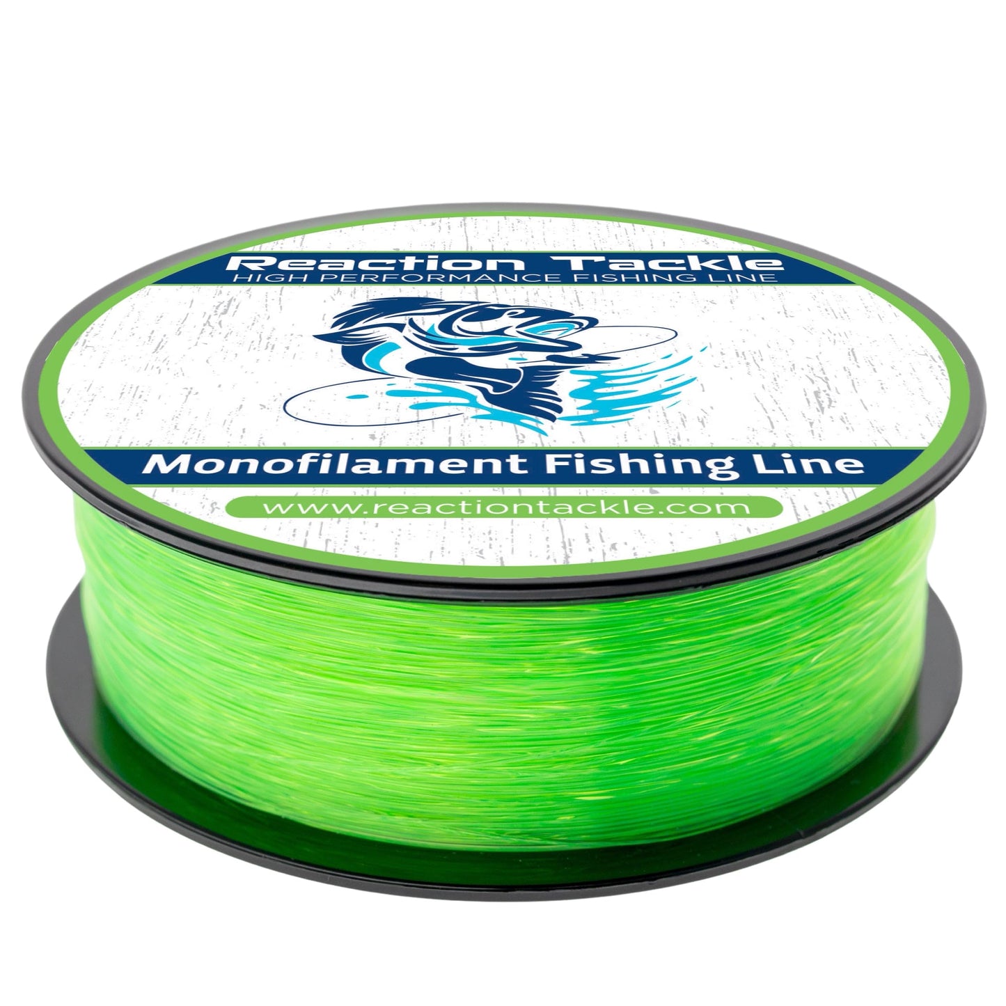 Reaction Tackle Monofilament Fishing Line - Premium Nylon Mono Line, Strong & Abrasion-Resistant, Low Memory for Smooth Long Casts - Freshwater & Saltwater - Hi Vis Green | 15lb (1200 Yards)