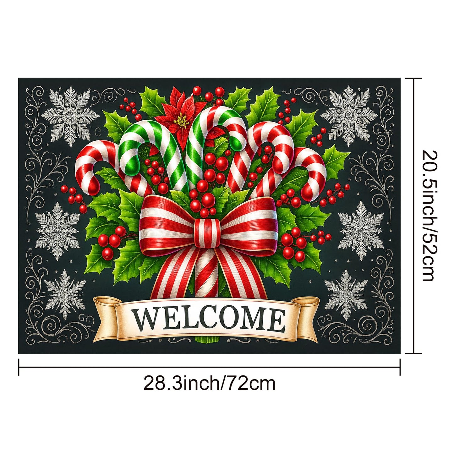 HOMETITUTE Stove Top Covers for Electric Stove 28x20 Inch Christmas Candy Cane Welcome Cooktop Protector Heat Resistant Counter Cover Dish Drying Mat for Kitchen RV Camper