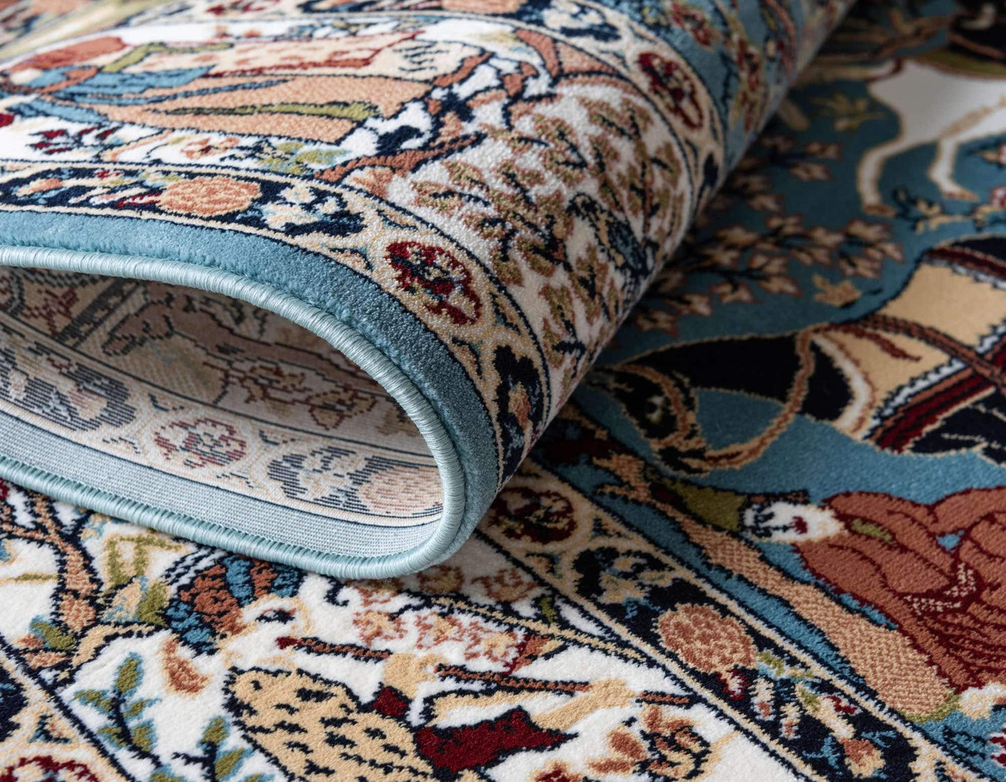 Unique Loom Narenj Collection Area Rug - Birmingham (5' 1" x 8' Rectangle, Blue/ Burgundy)