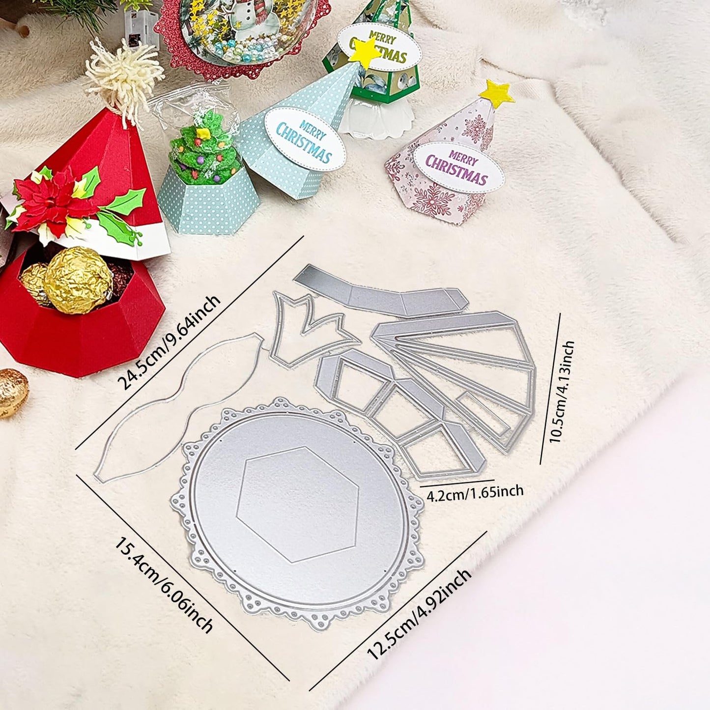 Alinacutle Christmas Decoration Candy Box Metal Cutting Die Cut for Gifts Packing Handmade Paper Craft Birthday Festival Celebrate Presents Container -Alinacutle