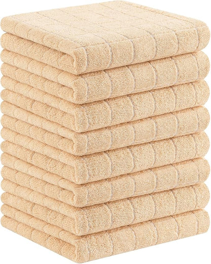 Homaxy 100% Cotton Terry Kitchen Towels, Checkered Designed, Soft and Super