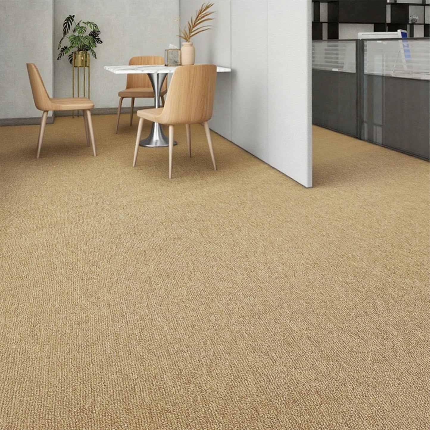 12-Pack Carpet Tiles & Squares (32 Sq Ft) | 20"x20" Commercial Grade with 0.24" Pile | Non-Slip PVC Backing & Polypropylene Face for Easy DIY Installation (Camel)