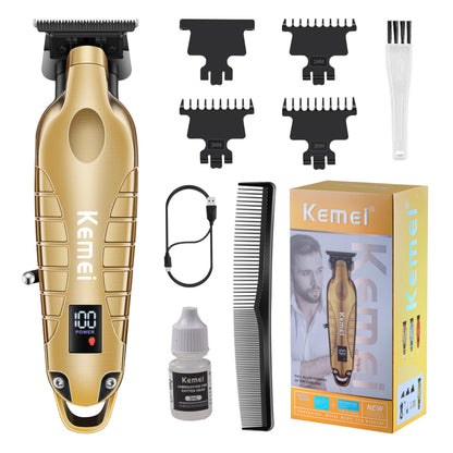 KEMEI 2293 Professional Hair/Beard Trimmer for Men Zero Gapped Hair Clippers for Barber with T Blade, Cordless Rechargeable