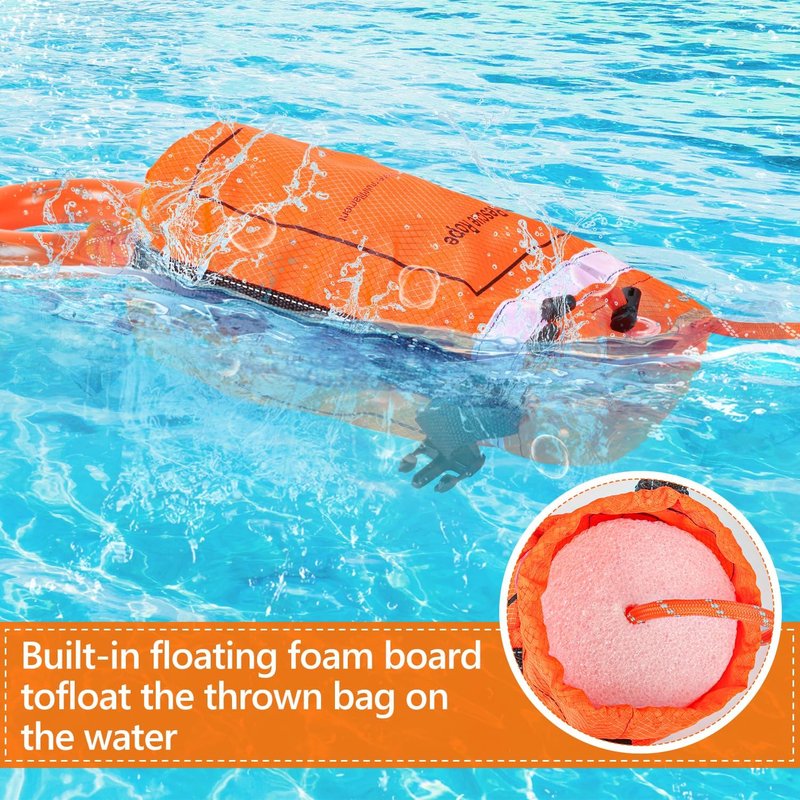 Water Rescue Throw Bag - Emergency Rescue Rope for Kayaking & Boating | 50/70/98FT Length, 2000lbs Strength
