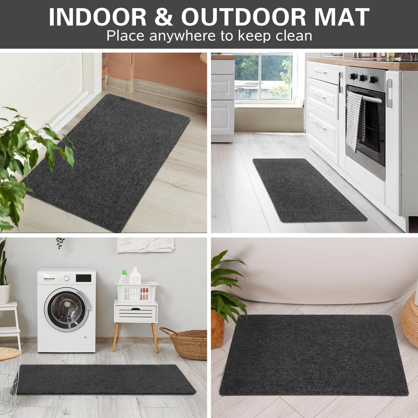 Neiza Front Door Mat Indoor and Outdoor, Non-Slip Low Profile Doormat 60"x35", Thin Yet Super Water, Quick-Drying, Dirt Resistant,No Shedding Doormats for Entrances, Garage, Pets,Hotel,Office