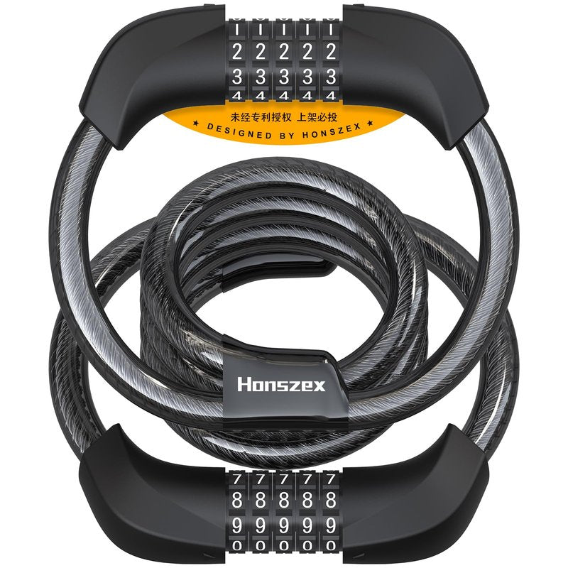 Honszex Electric Scooter Lock, Bike Lock, Cable Lock with 5-Digit Combination, Double Cable Locks Anti-Theft 41 Inch for Electric Scooter, Bike, Bicycle, Electric Scooter Accessories