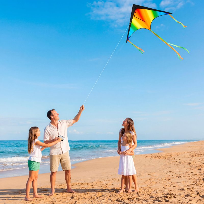 JOYIN 3 Pcs Large Delta Kite Gradient Rainbow, Easy to Fly Huge for Kids and Adults with 328ft String, Large Delta Beach Kite for Outdoor Games and Activities