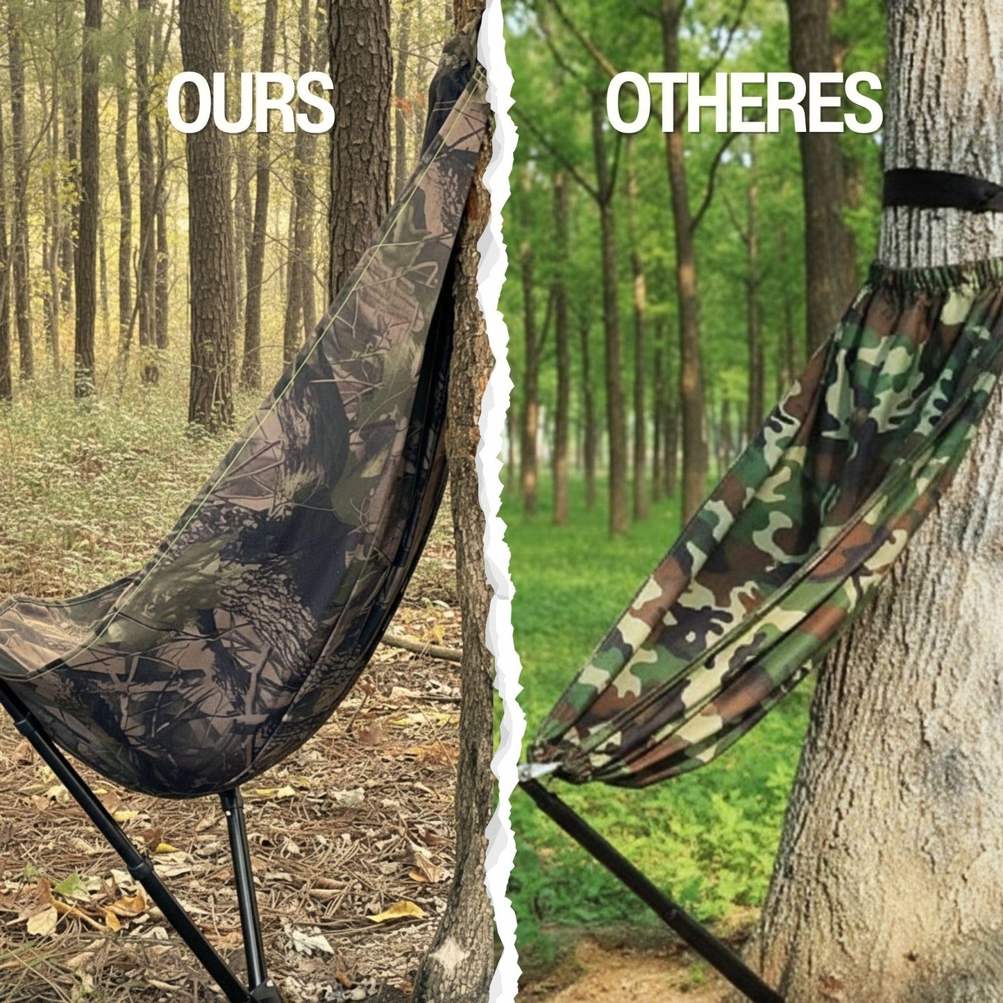 Portable Hunting Chair – Adjustable Height Silent Swivel Tree & Ground Seat, Lightweight Folding Hammock-Style Camp Chair for Deer, Turkey & Duck Hunting
