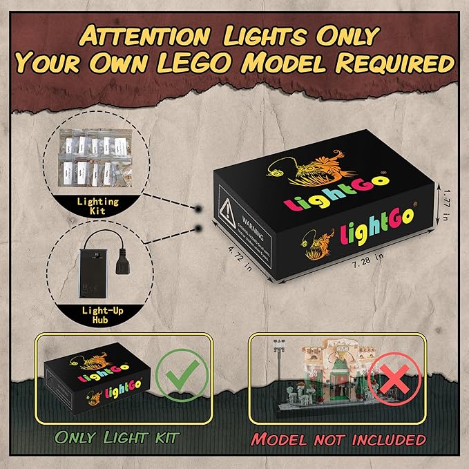 LightGo LED Kit for Lego 10362 French Parisian Café Modular Building | Lighting Only-Bricks Set Not Included (Remote Version)