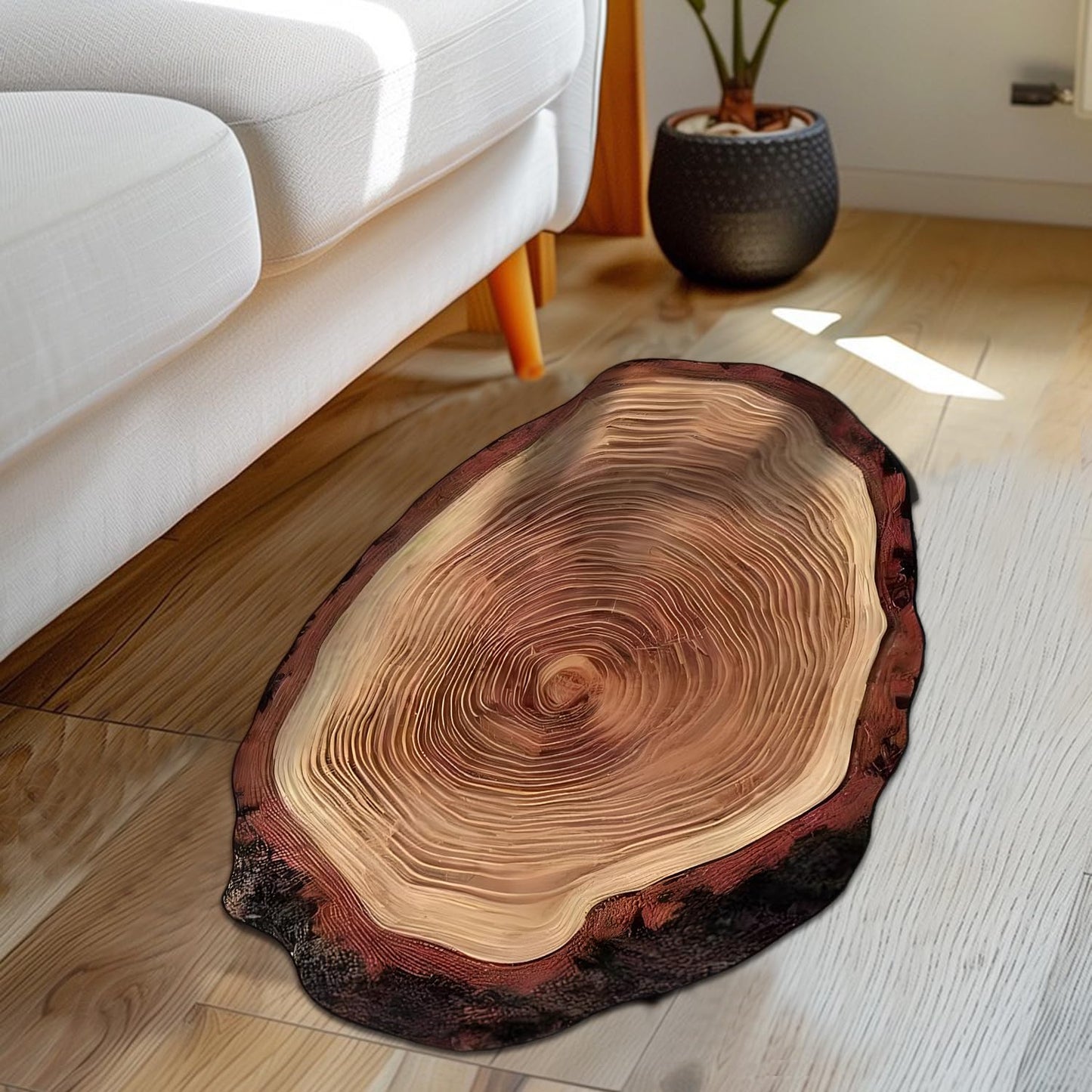 Brown Wood Grain Bath Mat Cute Annual Ring Bathroom Rugs Funny Non Slip Bathtub Decor Mats Super Absorbent Floor Carpet Machine Washable Quick Dry Bahtmat for Tub, Shower, Bedroom，Kitchen，23.6"x35.4"