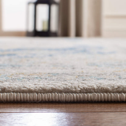 SAFAVIEH Area Rug 9x12 - Evoke Collection - Large - Ivory & Blue, Shabby Chic Oriental Medallion Design, Non-Shedding & Easy to Clean, Ideal for Living Room, Bedroom, Dining Space (EVK220C)