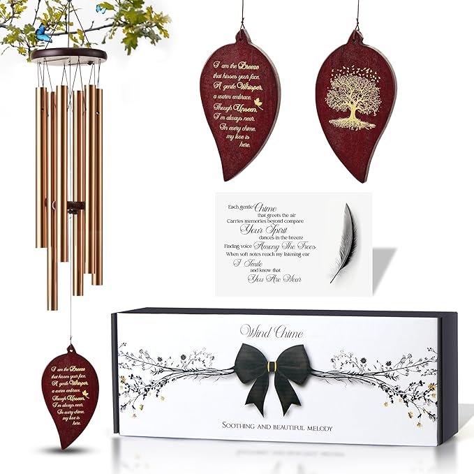 32 Inch Memorial Wind Chimes Outdoor, Sympathy Gifts for Loss of Loved One, Memorial Gifts for Loss of Mom, Sympathy Wind Chimes for Mother, Father, Brother, Sister