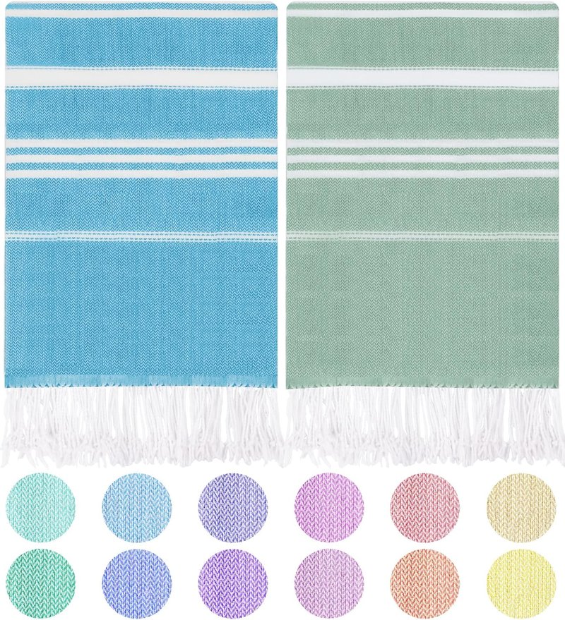 Thin Turkish Beach Towel - Lightweight Quick-Dry Cotton | Extra Large Sand-Free Bath & Pool Accessory