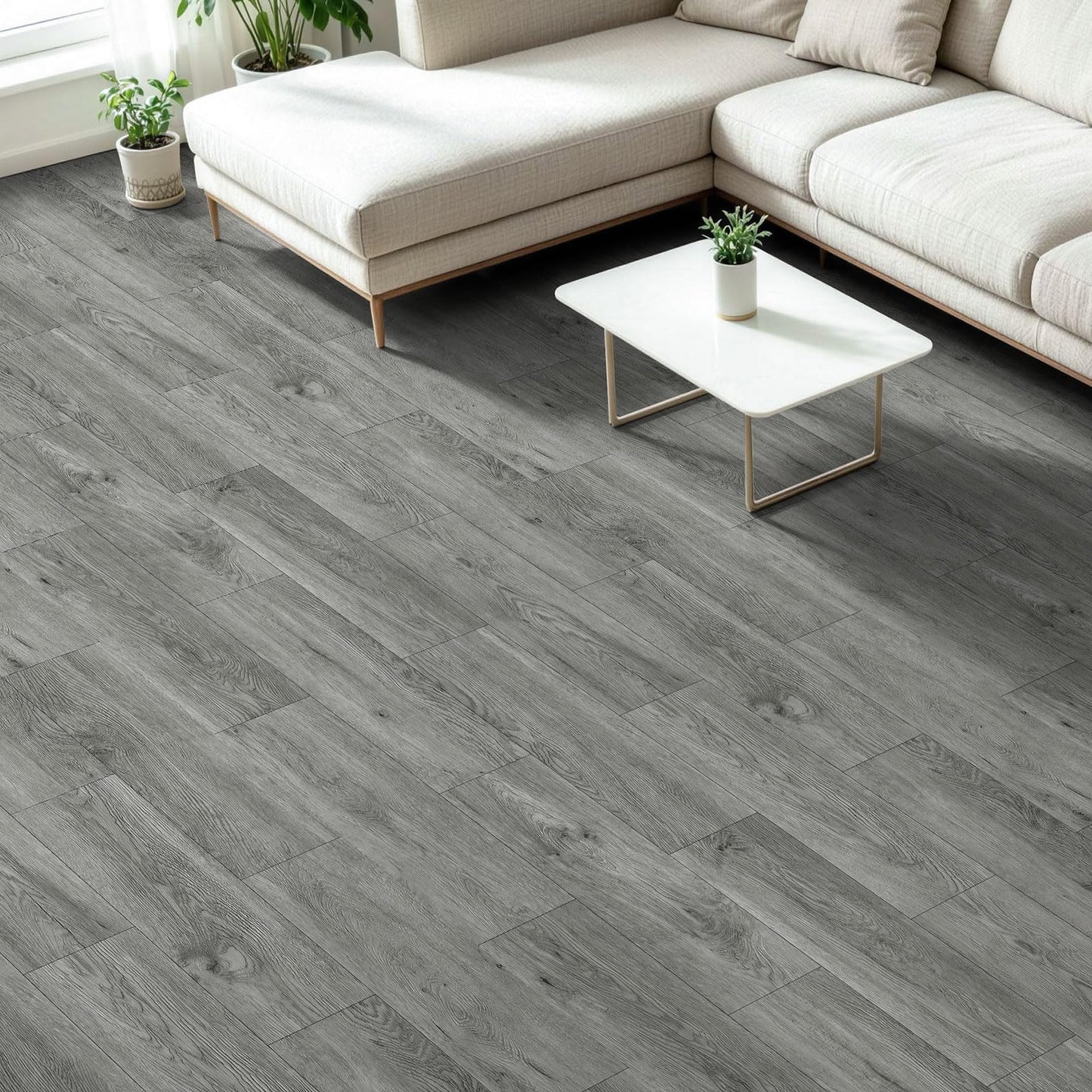 Art3d Wood Textured Click-Lock SPC Floor Tiles 24-Pack, 24x6 Inch Vinyl Floor Planks– Waterproof Flooring for Living Room, Kitchen, Basement, Ideal for New Home Buyers & Future Movers, Ash Brown