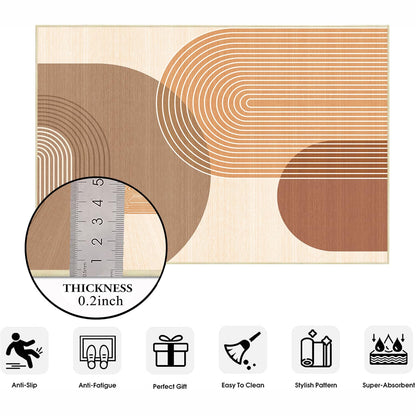 Large Area Rug 5x7 Boho Rug Living Room Bohemian Rugs Machine Washable Modern Geometric Rug Non Slip Printed Low Pile Indoor Floor Carpet for Dining Room Bedroom Office,Orange