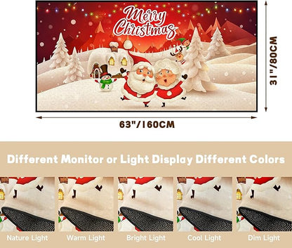 Christmas Area Rugs,Xmas Tree Snowflake Non-Slip Washable Rug Indoor Rugs Floor Mats Carpet for Living Room Bedroom Dining Room Home Decor,63" X 31"