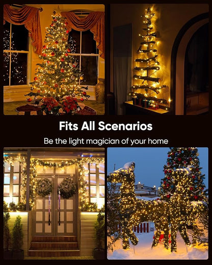 Christmas Lights, 200 LED 76FT Christmas Tree Lights, 2024 Upgraded Twinkle LED String Lights with 8 Modes for Indoor/Outdoor Xmas Tree Decorations, Bubble LED Warm White, Adapter Included
