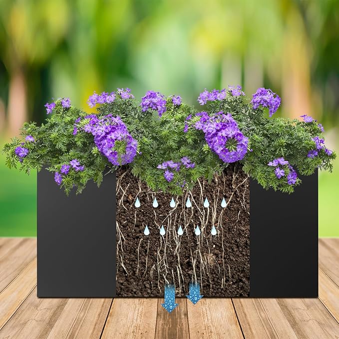Steel Planter Box 32"x16"x16", Square Metal Planter Box Indoor&Outdoor, Steel Planter Heavy Duty for Commercial and Residential Use