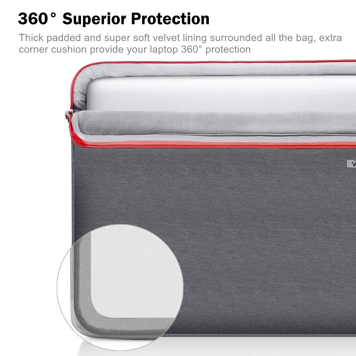 Voova Laptop Sleeve Case 15.6 16 Inch with Handle, 360° Protective Waterproof Slim Computer Bag Cover Compatible with MacBook Pro M2/M3/M4 16, HP Acer Lenovo Yoga ThinkPad Asus Laptop, Grey