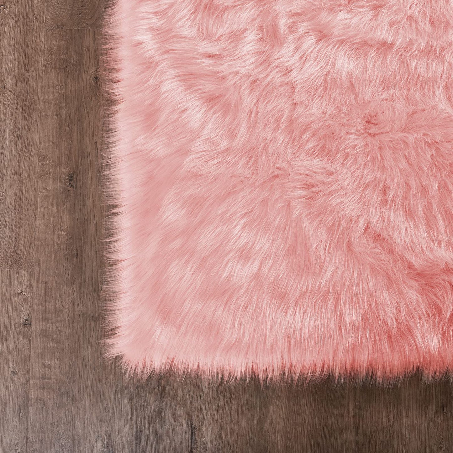 Goolela Pink Fluffy Fuzzy Rug for Girls Bedroom 3x5 Faux Fur Rug Furry Shag Bedside Carpet for Play Room Dorm Soft Plush Rectangle