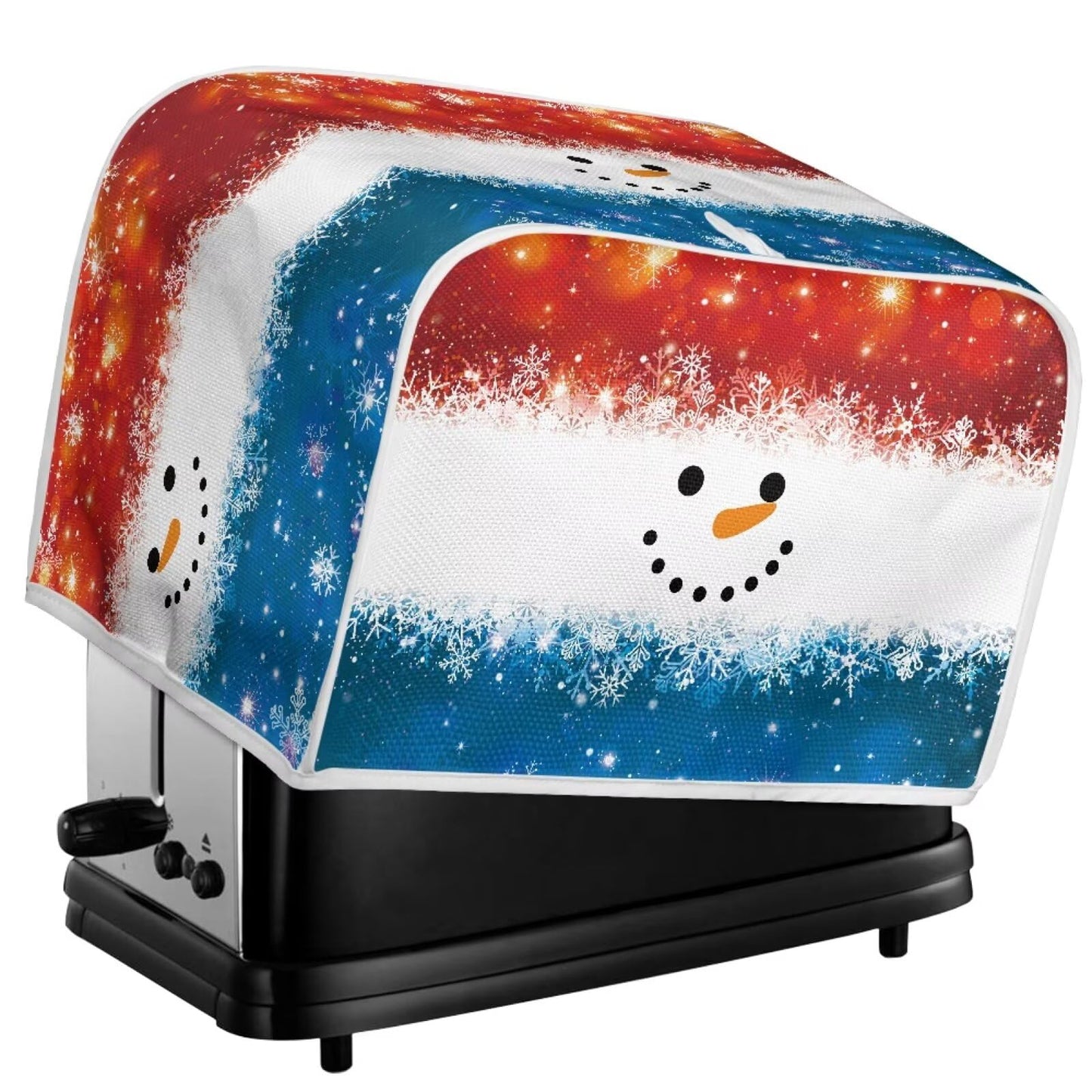 ASQVTIFE Christmas Snowman Toaster Dust Cover 4 Slice Christmas Decorations for Kitchen Cute Snowman Slice Toaster Cover Fits for Most Standard 4 Slice Toasters Gift for Mom Wife Friends