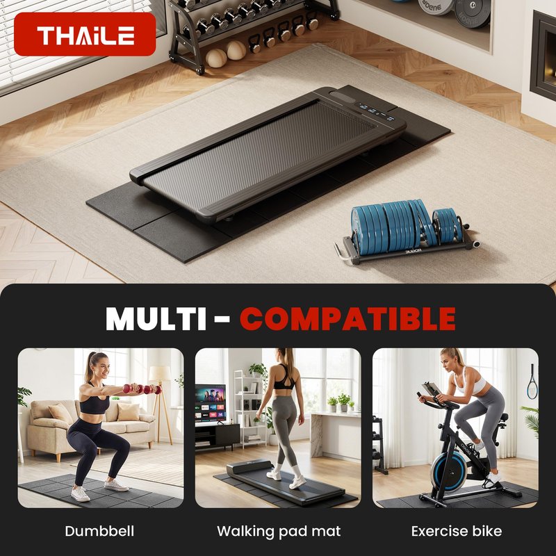 Walking Pad Treadmill Mat for Carpet Floors,55x24 Hardwood Floor Protection, Mats for Under Walking pad/Treadmill/Bike/Exercise Equipment on Carpets, Noise Shock Absorption, Stationary