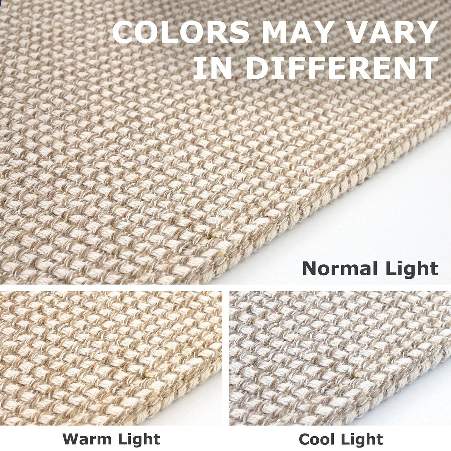 IOHOUZE Washable Runner Rug 2x6 Non Slip Runners for Hallways Entryway Runner Indoor, Kitchen Rugs Woven Cotton Floor Carpet for Kitchen Hall Entrance Bedroom, Cream/Beige