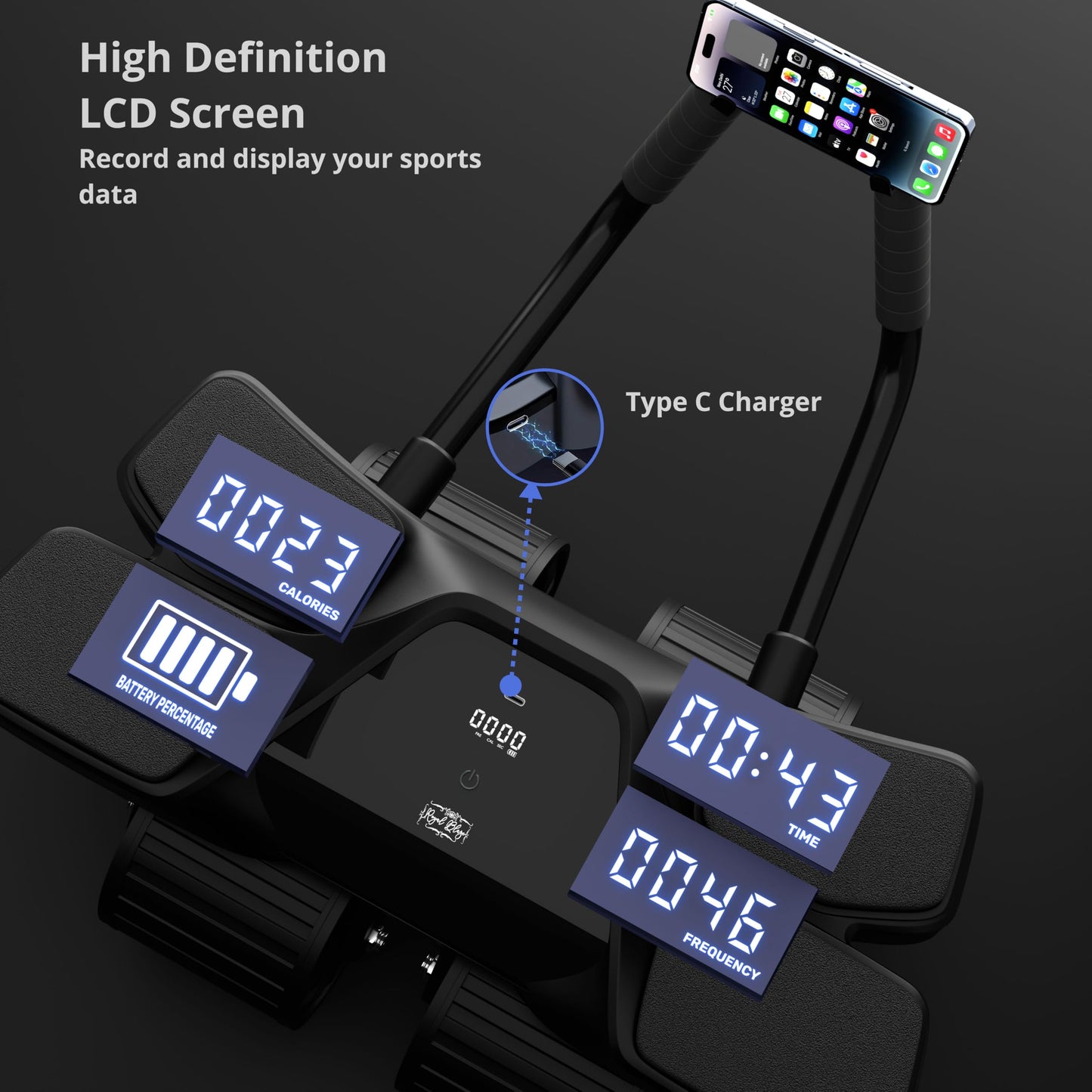 2025 New 4-Wheel Abdominal Roller with Elbow Support : Latest Upgraded High-Performance Exercise Machine With Automatic Rebound, Multi- layered Anti-Slip Design with Calorie Counting LCD Screen