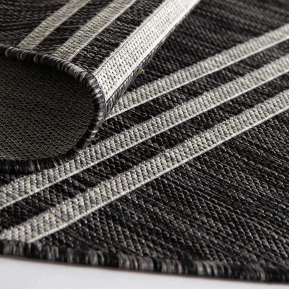 Unique Loom Jill Zarin Outdoor Collection Area Rug - Anguilla (5' 3'' x 8' Oval, Charcoal/ Ivory)
