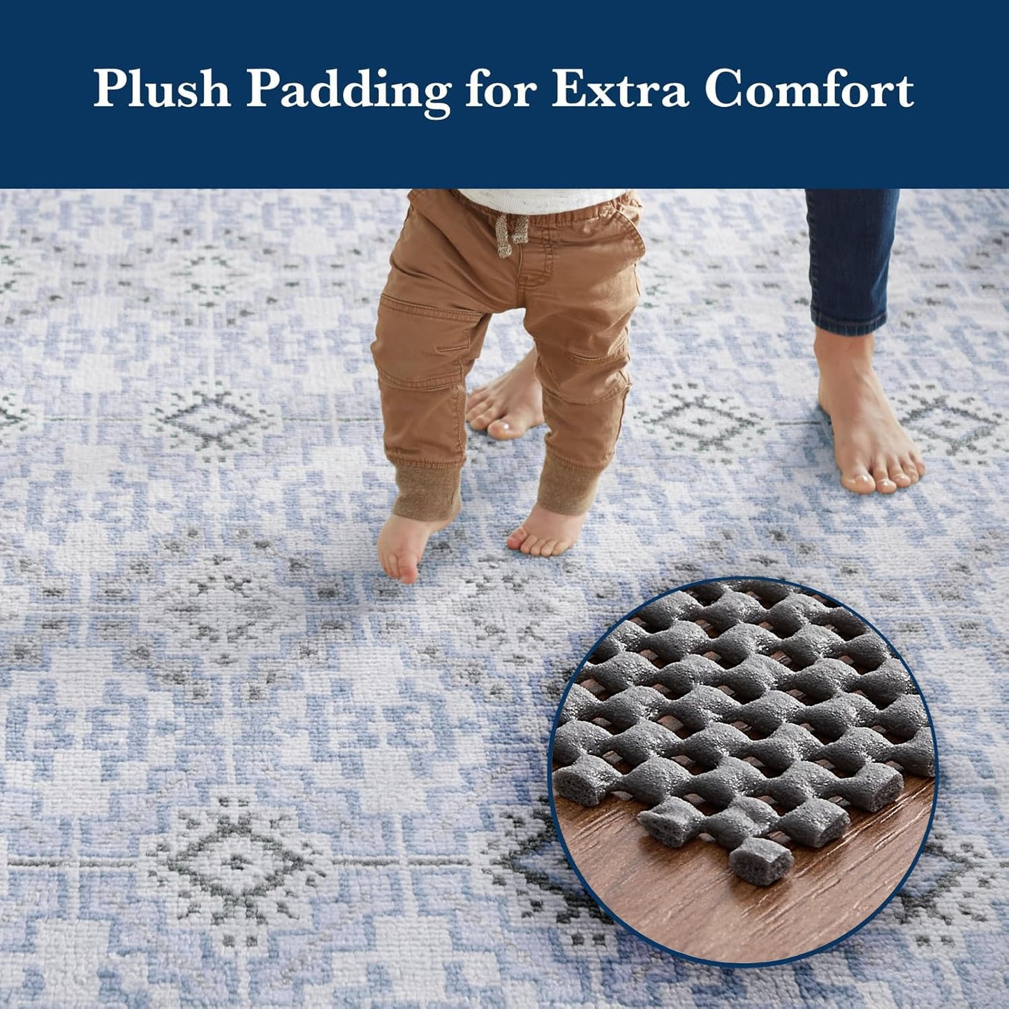 Veken 9x12 Ft Rug Pad Gripper for Hardwood Floors, Non Slip Dark Grey Rug Pads for Area Rugs, Thick Rug Grippers for Tile Floors, Under Carpet Anti Skid Mat, Keep Your Rugs Safe and in Place