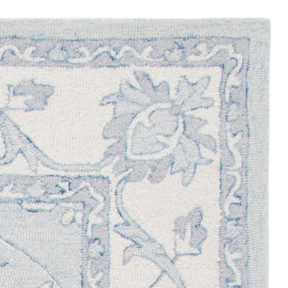 SAFAVIEH Area Rug 8x10 - Micro-Loop Collection - Large - Light Blue & Ivory, Handmade Wool, Ideal for Living Room, Bedroom, Office, Dining Space (MLP536L)