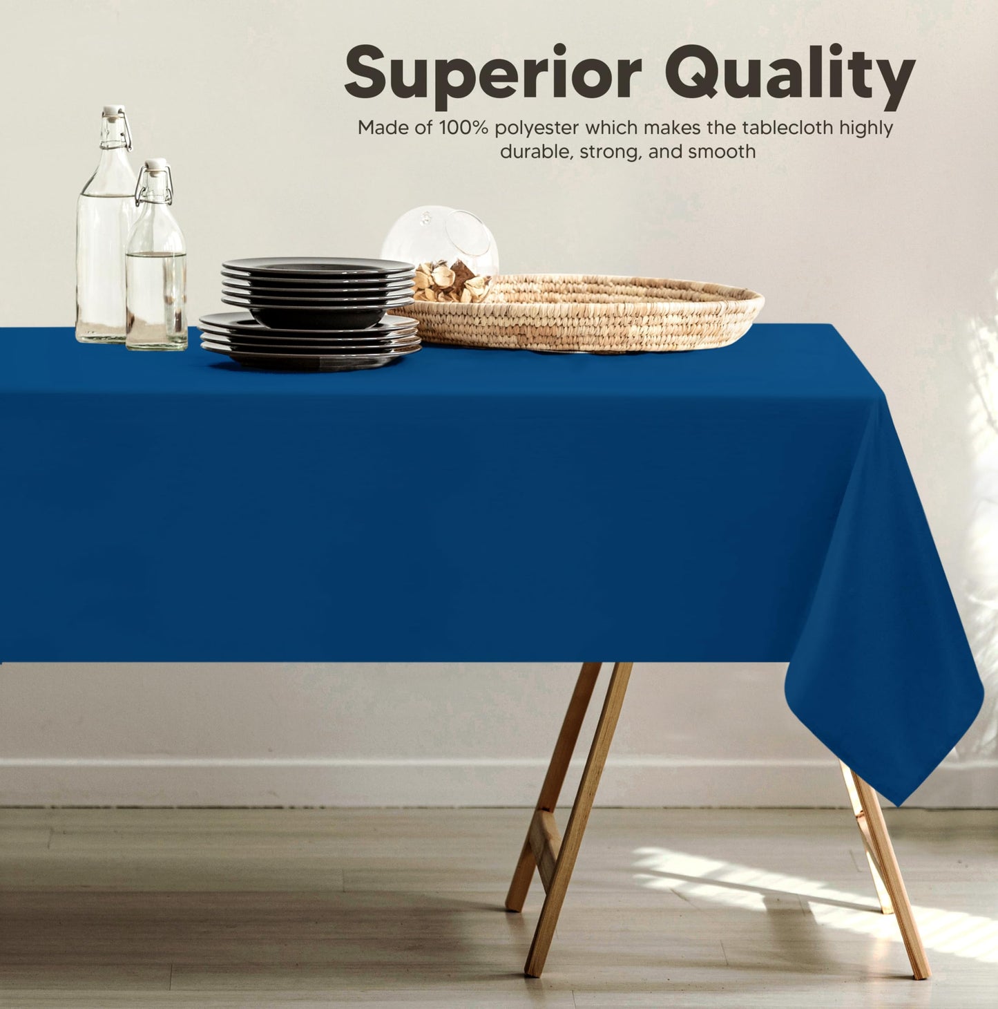 Utopia Kitchen 2 Pack 6 Foot Rectangle Table Cloth [60x102 Inches, Royal Blue] Stain and Wrinkle Resistant Tablecloth Washable Polyester Cover for Dining, Buffet Parties, Picnic and Weddings