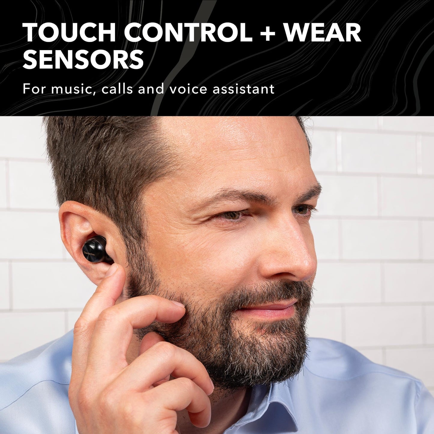 Technics Reference Class Hi-Fi Wireless Earbuds, Dolby Atmos, Head Tracking, Adaptive Noise Cancelling, 3 Device Multipoint, 10-hr Battery, Wireless Charging, in Ear Headphones - EAH-AZ100-K (Black)
