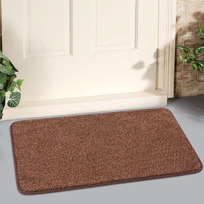 LINLA Indoor Doormat, Super Absorbs Mud Mat, Washable Non-Slip Rubber Backing Clean Door Mat for Doorways Inside Dirt Trapper Mats Shoes Scraper, 18x30 Inches Camel Coffee