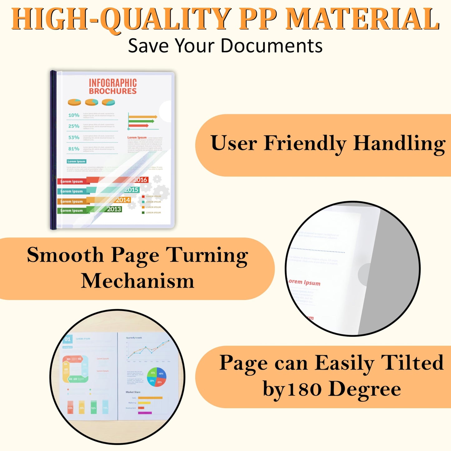 20 Pack Report Covers with Sliding Bar - Clear Plastic Presentation Folders for A4 & Letter Size Paper, 70 Sheet Capacity File Document Binder for School, Office, Resume & Business Use