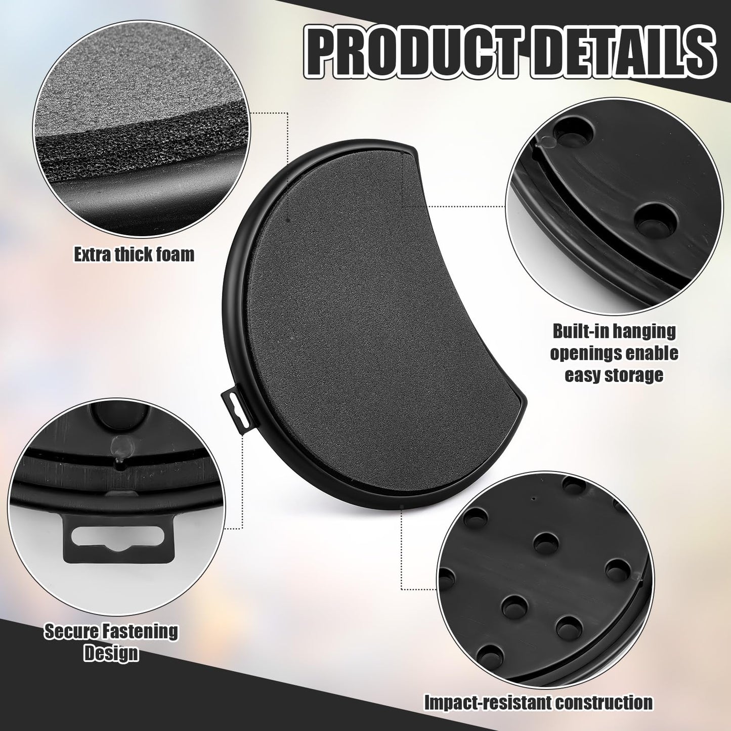 Novabright 4 Pcs 5 Gallon Kidney Shape Bucket Seat, Bucket Lid Seat with Foam Cushion Padding for Option Ice Fishing, Baseball, Gardening and Camping