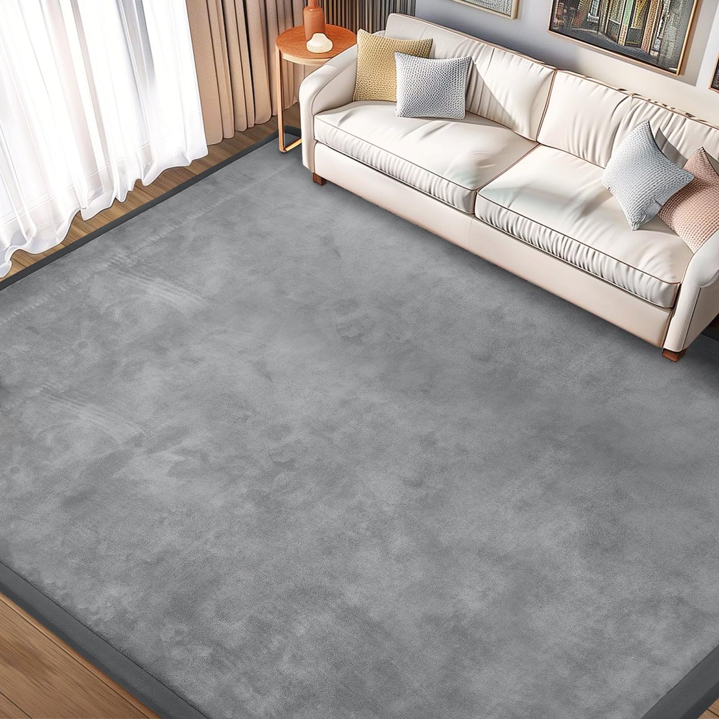 ILPEOD Baby Play Mat for Floor Nursery Rug Muscle Mat Area Rug Playroom Rug 79"x158" Playpen Mat Elastic Foam 1.3" Thick Crawling Mat for Babies,Toddlers, Infants, Kids,Grey
