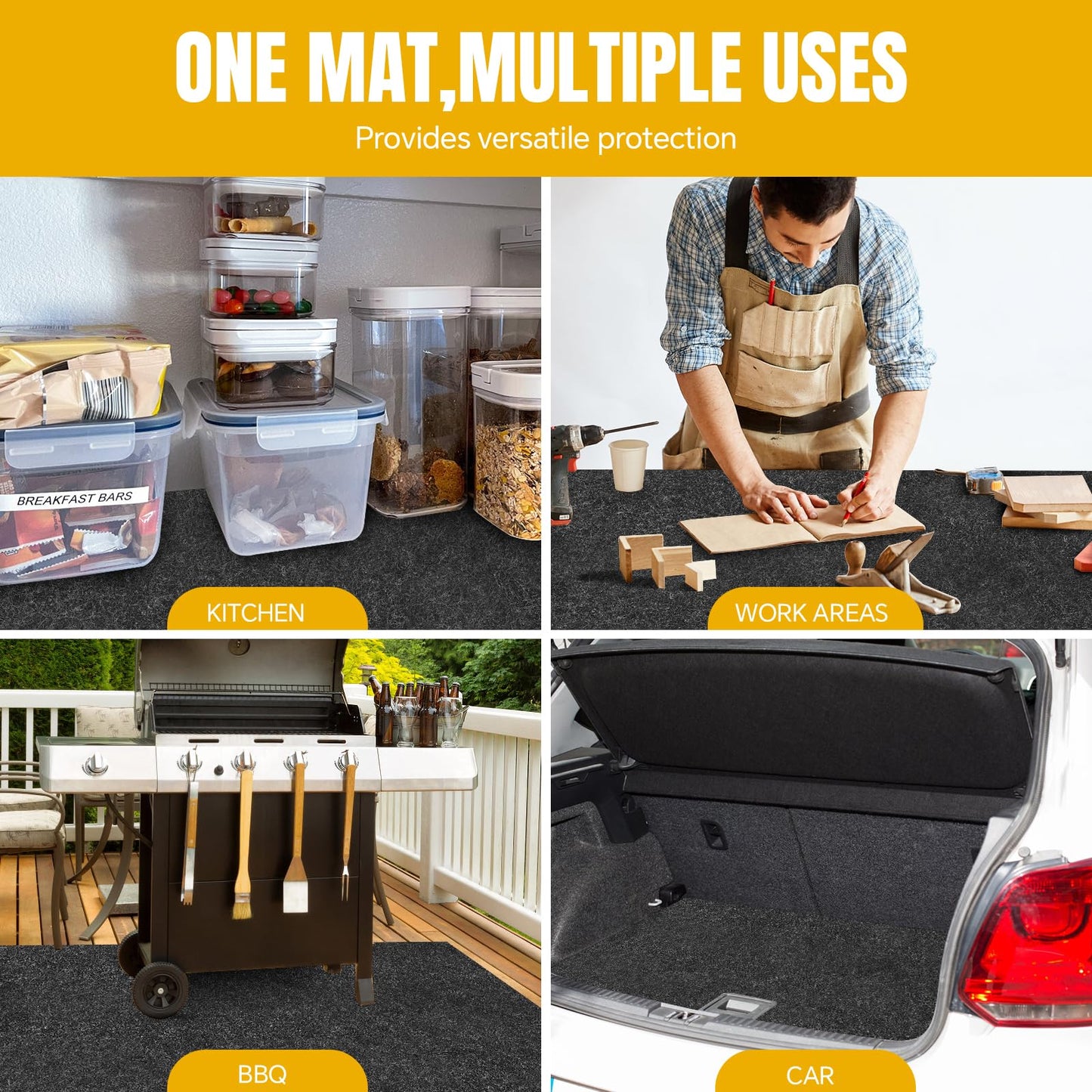 Extra Large Garage Floor Mat 8.8 x 22 FT – Heavy Duty Oil Absorbent Parking Mat with Waterproof Non-Slip Backing,Reusable Washable Floor Protector for Garage,Driveway, Workshop & SUV,Velcro Included